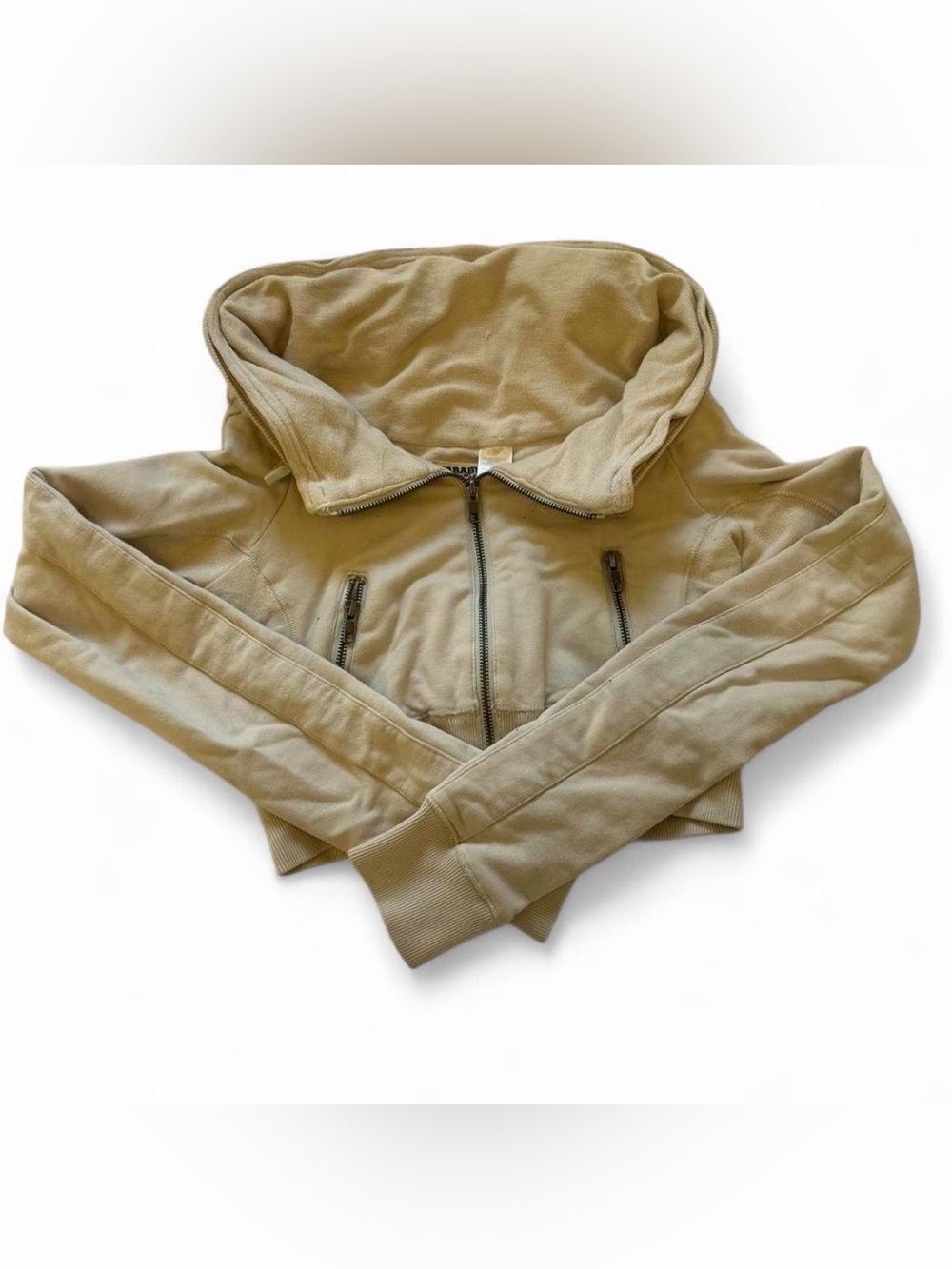 Men's Hooded Zip Sweatshirt in Beige